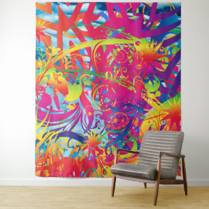 Abstract Magical Garden Tapestry