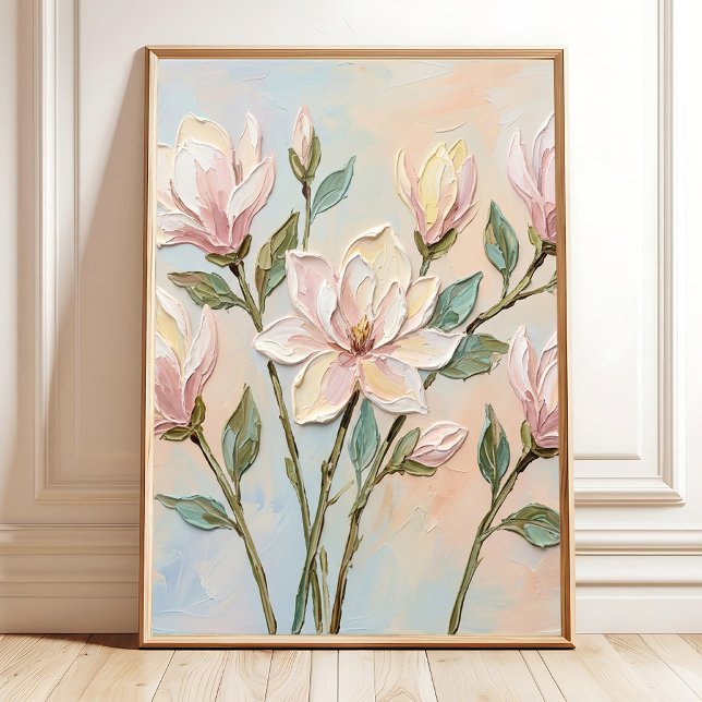Abstract Magnolia Floral Wall Art Canvas Prints (Creator Uploaded)