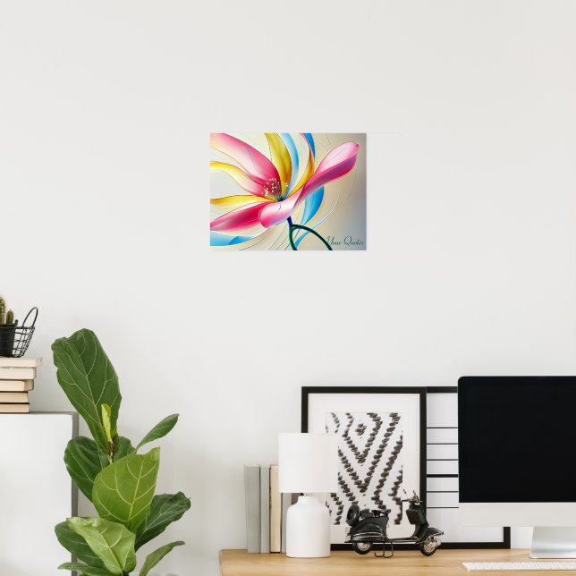 Abstract Magnolia Watercolor Bloom Poster (Home Office)