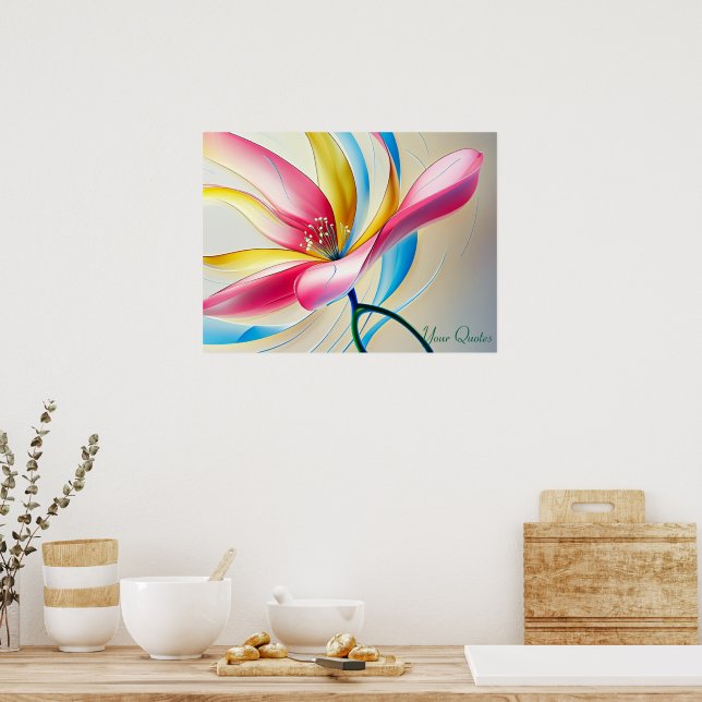 Abstract Magnolia Watercolor Bloom Poster (Kitchen)