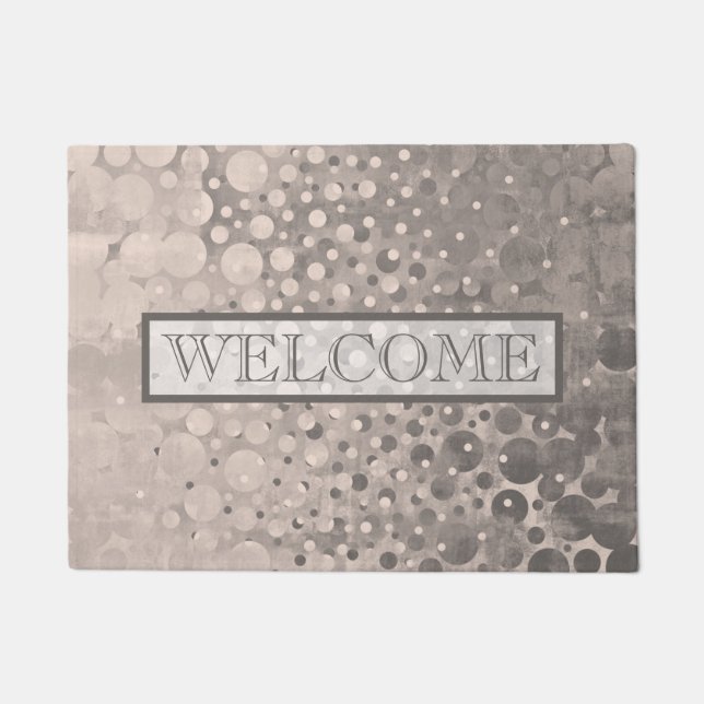 Abstract Mallow Grey Bubbles Welcome Doormat (Front)