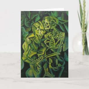 Abstract Man And Skeleton Geometric Art Card