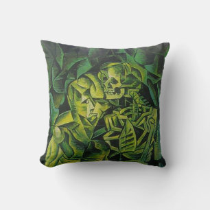 Abstract Man And Skeleton Geometric Art Cushion