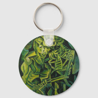 Abstract Man And Skeleton Geometric Art Key Ring