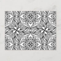 Abstract Mandala Adult Colouring Postcard #4b