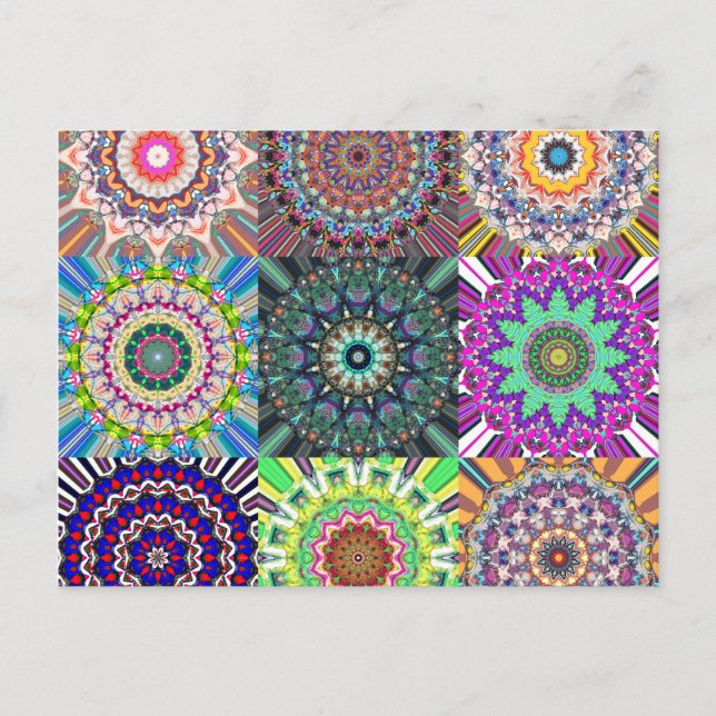 Abstract Mandala Collage Postcard (Front)