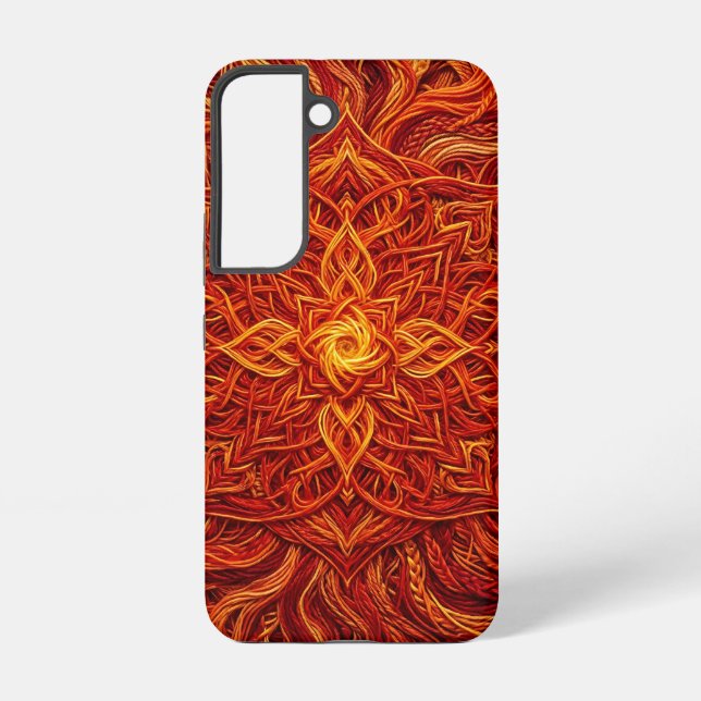 Abstract Mandala Fire Red Circle Samsung Cases (Back)