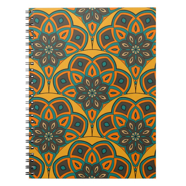 Abstract mandala fish scale seamless pattern. Orna Notebook (Front)