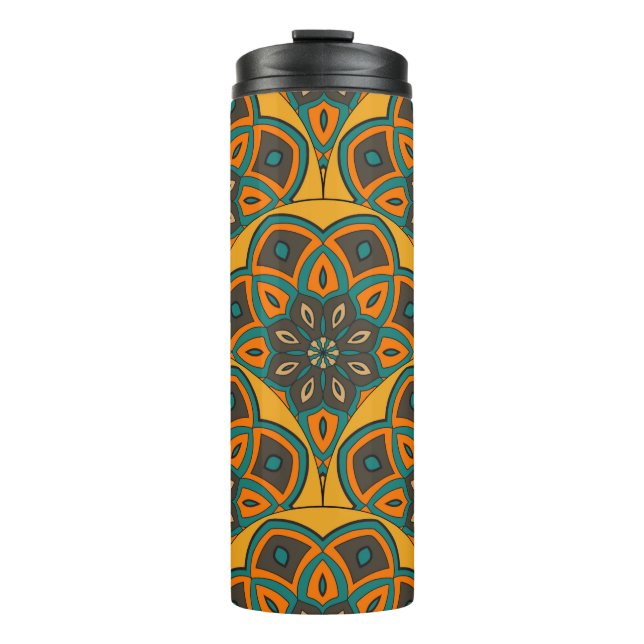 Abstract mandala fish scale seamless pattern. Orna Thermal Tumbler (Front)