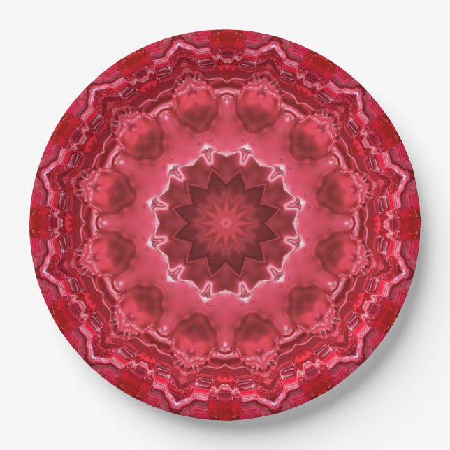 Abstract , mandala , kaleidoscope paper plate (Front)