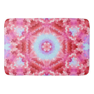 Abstract mandala kaleidoscope round circle shapes bath mat