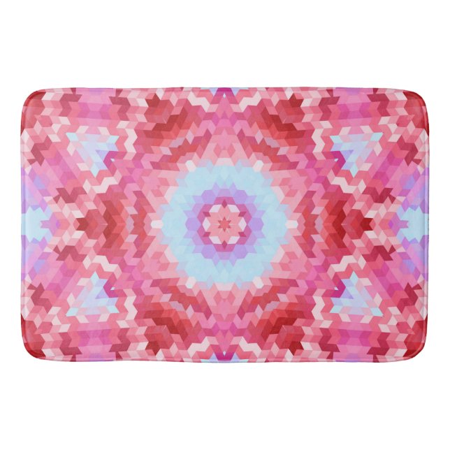 Abstract mandala kaleidoscope round circle shapes bath mat (Front)