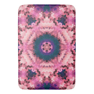 Abstract mandala kaleidoscope round circle shapes bath mat