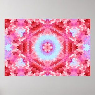 Abstract mandala kaleidoscope round circle shapes poster