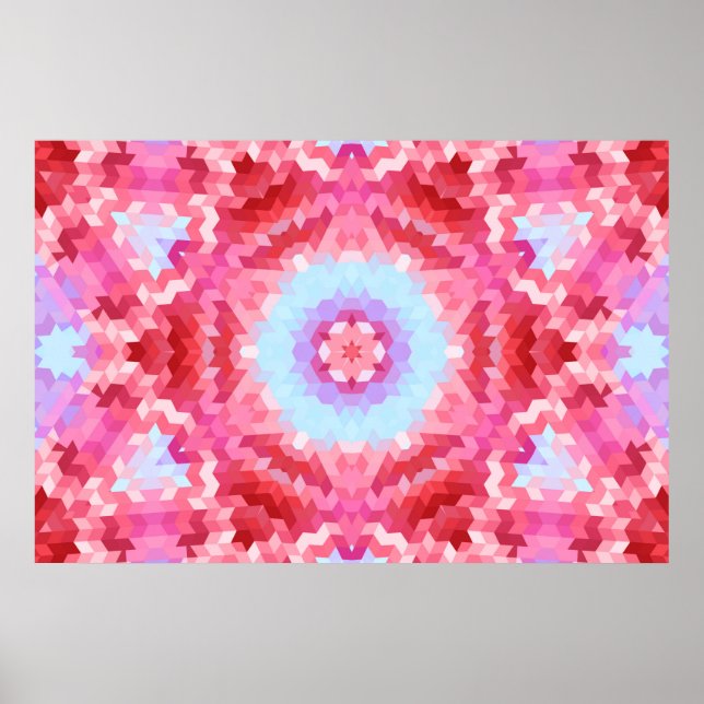 Abstract mandala kaleidoscope round circle shapes poster (Front)