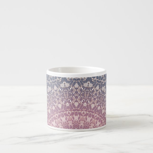 Abstract mandala round seamless pattern kaleidosco espresso cup (Front)