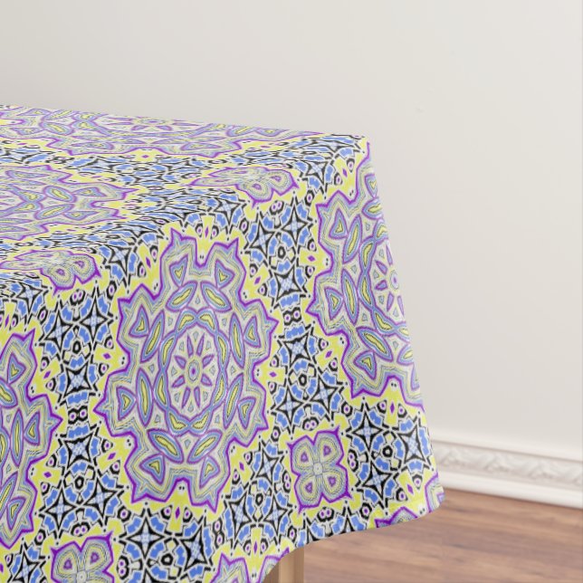 Abstract mandala round seamless pattern kaleidosco tablecloth (In Situ)