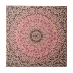 Abstract mandala round seamless pattern kaleidosco tile