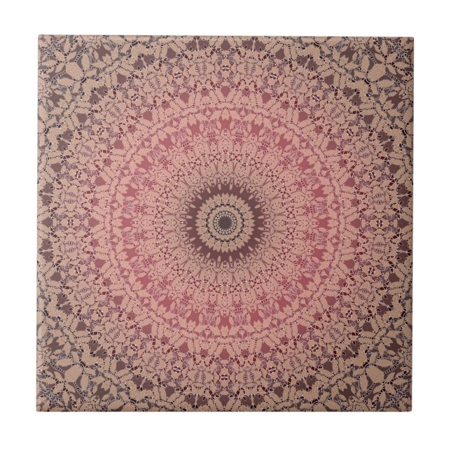 Abstract mandala round seamless pattern kaleidosco tile (Front)