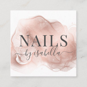 Abstract Manicurist Nail Salon Rose Gold Glitter Square Business Card