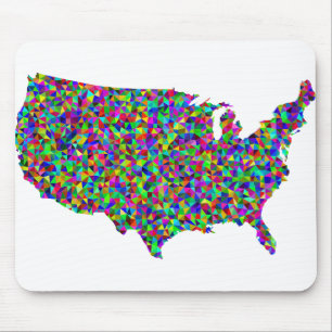 Abstract Map of America Mouse Pad