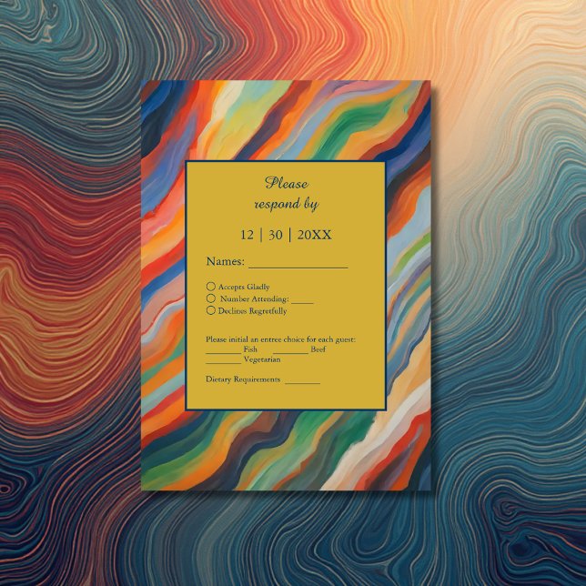 abstract marble african destination wedding RSVP card (Creator Uploaded)