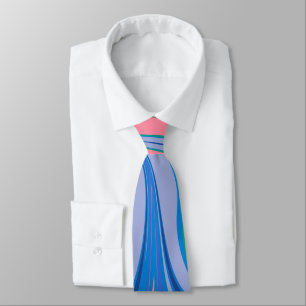Abstract Marble Art in Colourful Bright Blue Tie