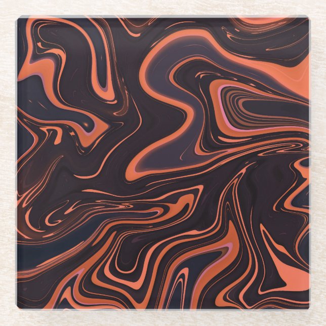 Abstract Marble: Artistic Texture Background Glass Coaster (Front)