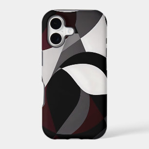 Abstract Marble Black White And Red