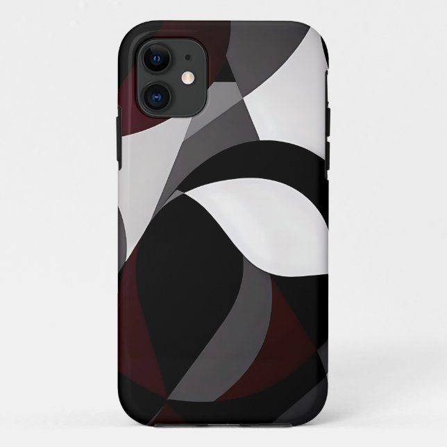 Abstract Marble  Black White And Red Case-Mate iPhone Case (Back)