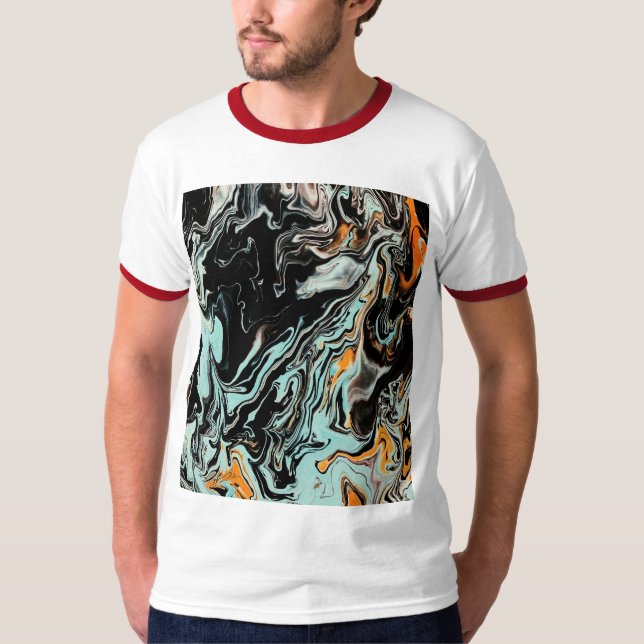 Abstract Marble Fluid Art Graphic T-Shirt – Modern (Front)