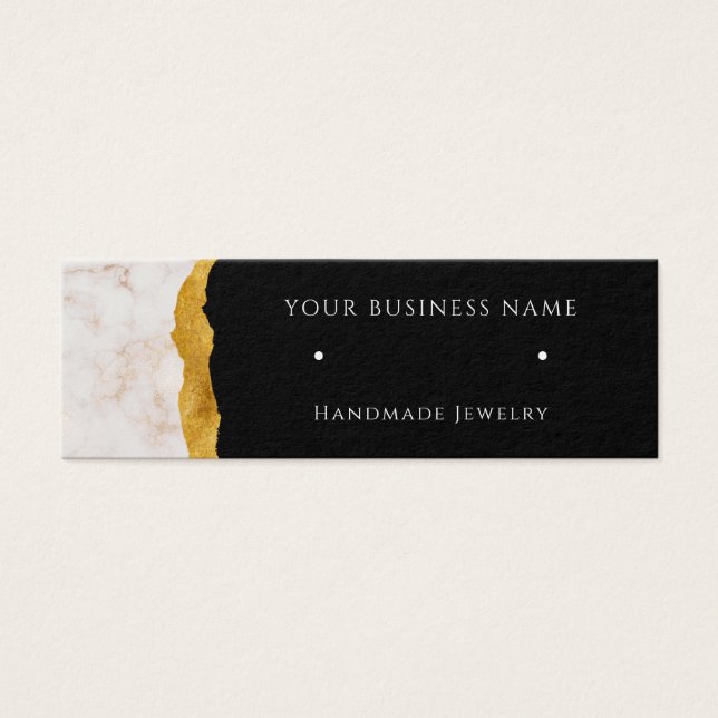 Abstract Marble Gold Stud Earring Display Cards (Front)