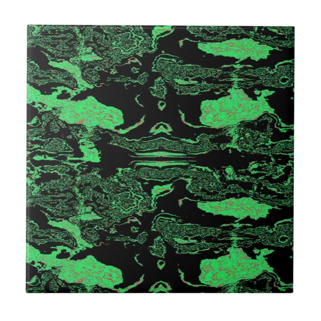 abstract marble green black tile (Front)