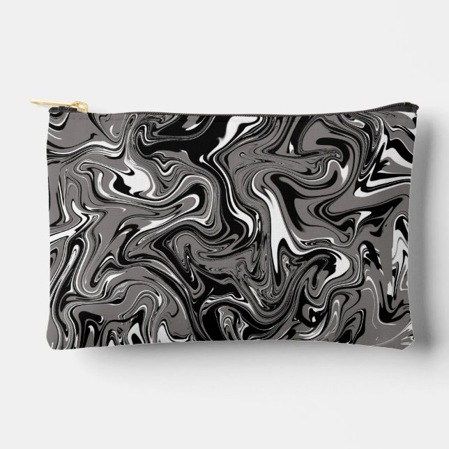 Abstract Marble illustration Black   Accessory Pouch (Front)