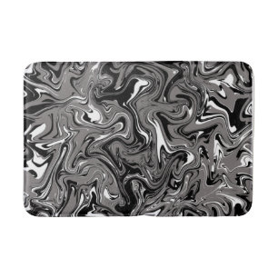 Abstract Marble illustration Black   Bath Mat