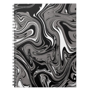Abstract Marble illustration Black Notebook