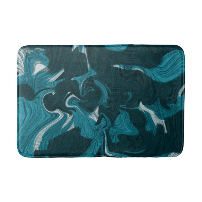 Abstract Marble illustration Blue    Bath Mat (Front)