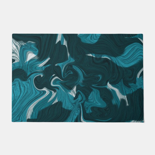 Abstract Marble illustration Blue   Doormat (Front)