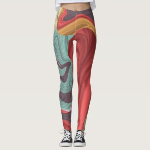Abstract Marble illustration Colourful Leggings