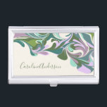 Abstract Marble in Purple and Green Personalised   Business Card Holder<br><div class="desc">Abstract Marble in Purple and Green Personalised Business Card Case</div>