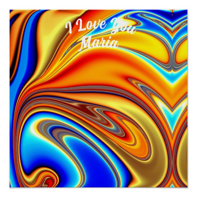 Abstract marble Liquified Colourful Glossy Poster (Front)