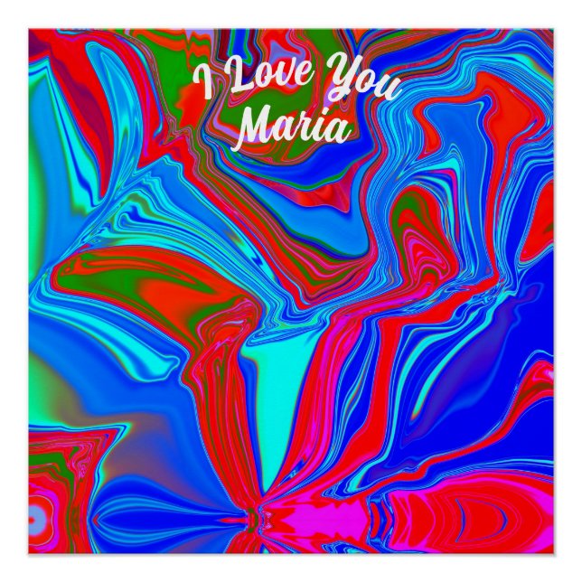 Abstract marble Liquified Colourful Glossy Poster (Front)
