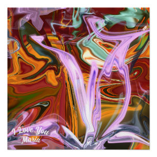Abstract Marble  Liquified Colourful Glossy Poster