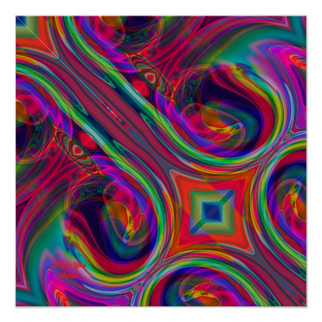 Abstract marble Liquified Colourful Glossy Poster (Front)