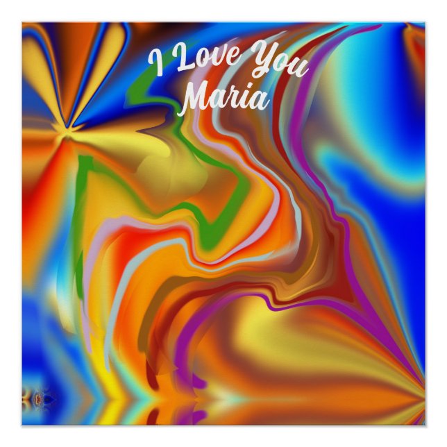 Abstract marble Liquified Colourful Glossy Poster (Front)