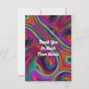 Abstract marble Liquified Colourful Thank You Card