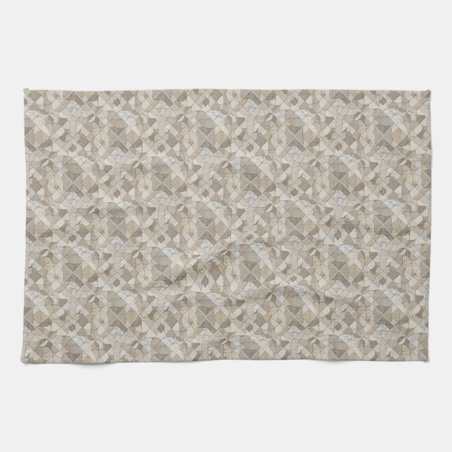 Abstract marble mosaic pattern tea towel (Horizontal)