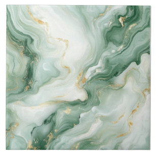 Abstract Marble Sage Green Tile