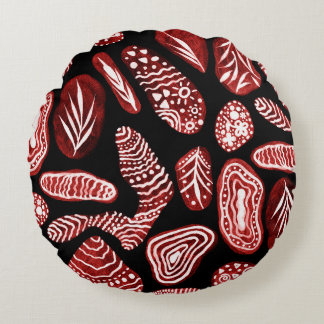 Abstract Marble Stones: Watercolor Geometric Round Cushion