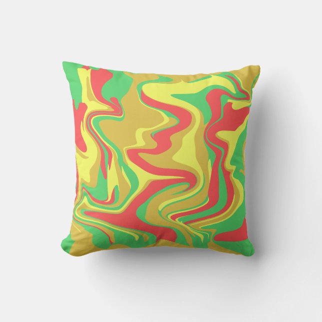 Abstract Marble Swirl Texture - Autumn Tones Cushion (Front)